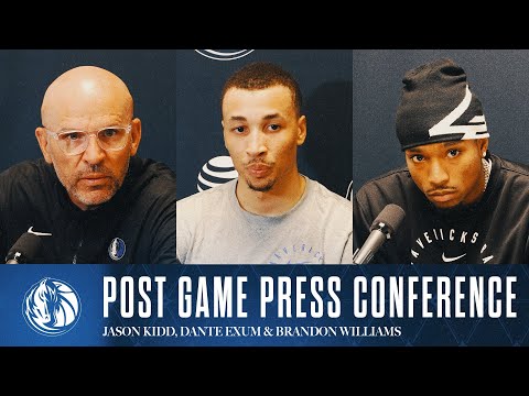 Jason Kidd, Dante Exum & Brandon Williams | Post Game @ SAS | 03/12/25