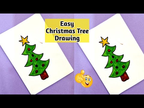 Easy Christmas tree drawing🎄 / Christmas Drawing / Christmas Tree Drawing #christmas #merrychristmas