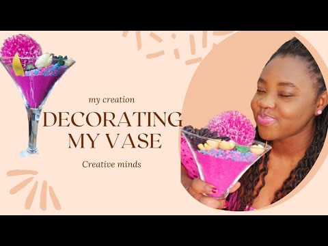 How to decorated this elegant glass flower vase/you will always decorated yourself | Ojong falone