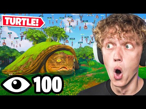 I Got 100 Players To Land On The TURTLE In Chapter 6 Fortnite! (One Chest)