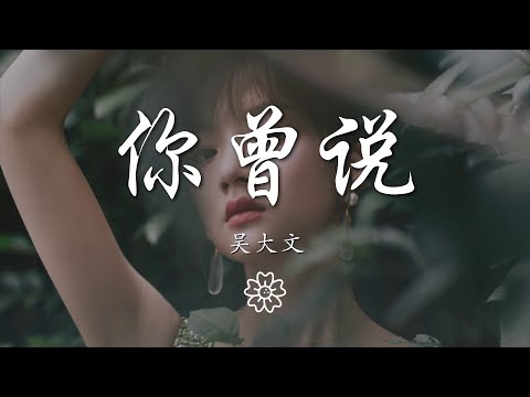 吳大文 - 你曾說『你曾說我們別錯過』【動態歌詞Lyrics】