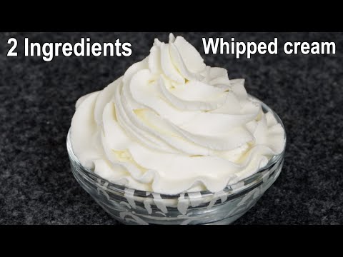 2 Ingredients Whipping Cream Recipe | How to Make Whipped Cream at Home