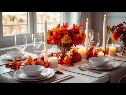 Cozy Fall Decor 🍁Ambience Candles Burning 🕯️Calming Instrumental 🎶