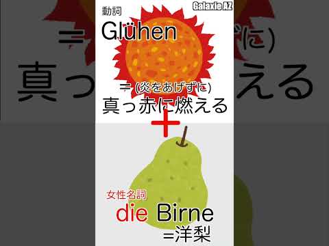 ドイツ語の単語🤩「真っ赤に燃える+洋梨」って？ #shorts #ドイツ語