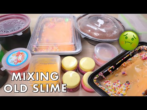 Mixing All My Slime! Old Gross Slime 🤢 ASMR Slime Video