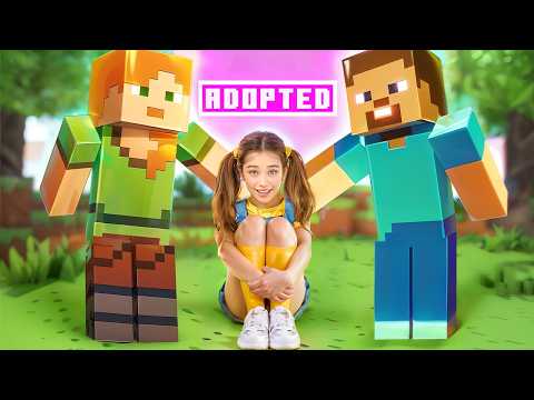 I Got Adopted by a MINECRAFT Family?! Living in a Blocky World 🎮⛏️  Awesome Parenting Hacks