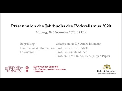 Digitale Vorstellung des Jahrbuchs des Föderalismus 2020