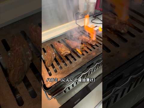 イワタニの炉端焼き器で焼肉とビール最高！