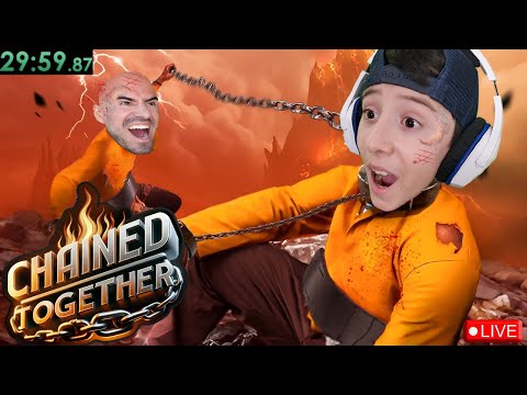 LIVE! - Can I Survive CHAINED TOGETHER w/ My Dad!