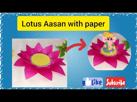 Lotus aasan making with paper🪷 || Kamal ka phool kaise banaye #trending #viral #ganesh