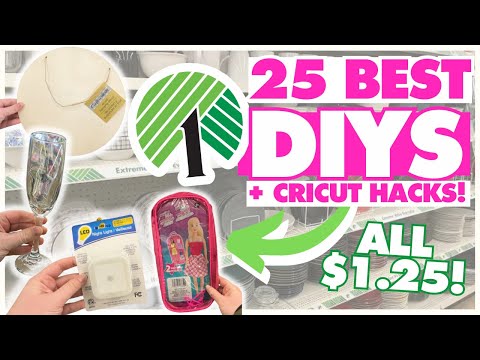 WOAH! The 25 BEST Dollar Tree Cricut DIYS & Hacks & FREE cut files to make them ⭐️ All $1.25!