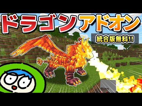 【Switch無料】ドラゴンを育てて強化できるアドオンが色々面白いぞ！！【統合版】