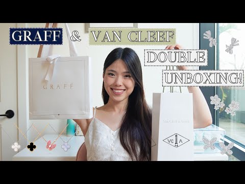 VAN CLEEF & GRAFF DOUBLE UNBOXING! | My first white gold pieces 🤍 Chalcedony & diamond butterflies!