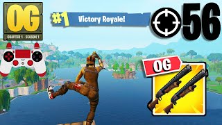 56 Elimination Solo Vs Squads Gameplay Wins (Fortnite OG Chapter 1 Season 1 PS4 Controller)