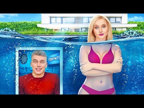 Built SECRET ROOM for a Pool Party! DIY and Genius Vacation Hacks