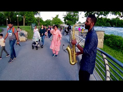 Street Saxophone Performance of "Made For Me"