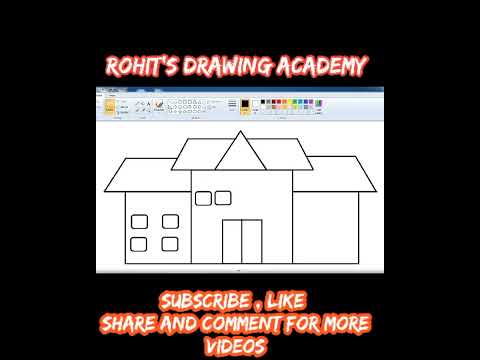 How to draw house in ms paint | simple house drawing in ms paint | #mspaint #mspaintdrawing #draw