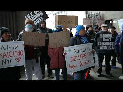 "Remove Eric Adams" Protest in NYC following ICE Raids - 1 Center street