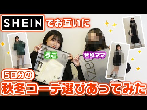 【SHEIN】せりママとろこでお互いに5日分の秋冬コーデ選びあってみた！【LOOKBOOK】【購入品紹介】