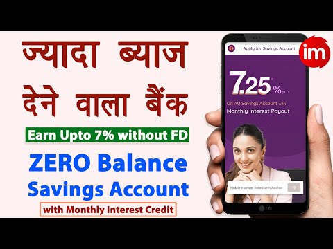 AU Bank Zero Balance Account Opening 2024 | Sabse jyada interest dene wala bank saving account