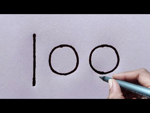 How to draw bird from number 100 | easy drawing | number drawing | bird drawing