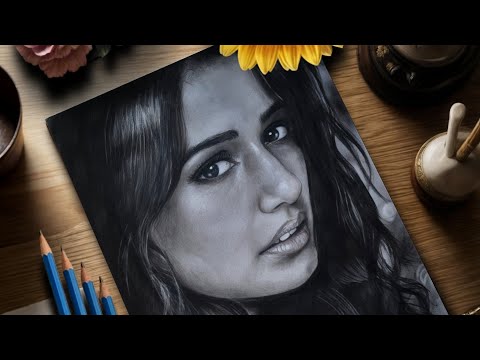 Actress Disha Patani Portrait Drawing