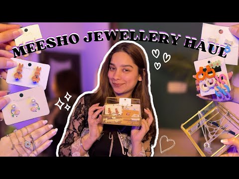 HUGE Meesho Jewellery Haul - Earrings, Bracelets, Chains & More💗🌸|| Tanisha Madhok