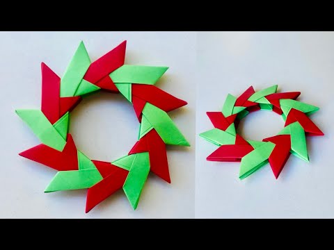 How to Make Origami Star Wreath for your Christmas Decoration | Paper Craft