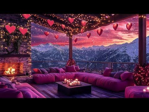 Valentine's Day Romantic Jazz 💕 Mountain Retreat | Smooth Jazz & Cozy Porch Sunset Ambience