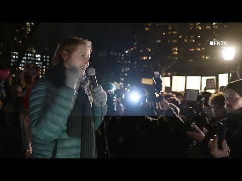 Cynthia Nixon speaks at Pro-Trans Children Protest outside NYU Langone Hospital in Manhattan