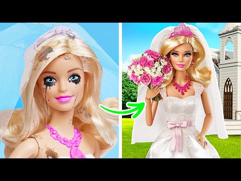 Epic Barbie Makeover Hacks! ✨ From Ugly Doll to Bride Princess by 123 GO!