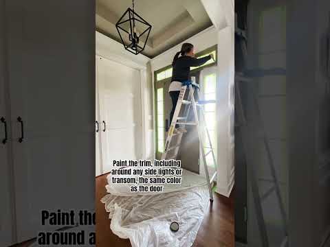 Front Door Makeover | Benjamin Moore Texas Leather | Paint the trim