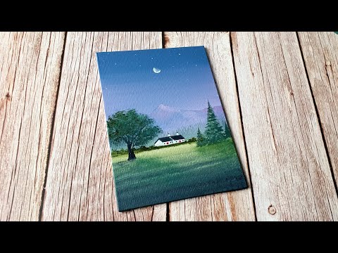 Landscape painting / easy acrylic painting ideas for beginners ✨️