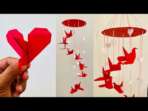 DIY Wall Hanging | Paper Heart for Valentine's Day Decoration Ideas | Room Decor