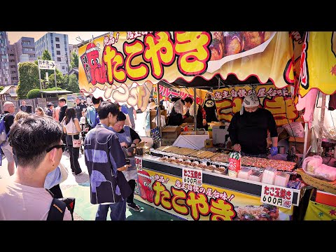 屋台 Amazing funny food stall at "sanjya" festival in Tokyo Japan. (2nd. part)