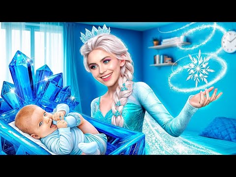 Elsa from "Frozen" has become a mom! She's transformed into an ice princess!