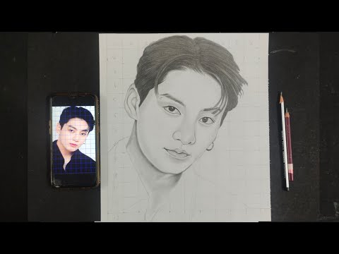 BTS Member Jungkook/pencil drawing / how to draw /easy drawing tutorial /drawing tutorial