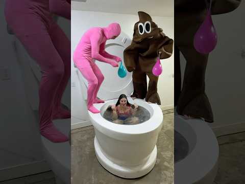 SCARY GUYS Tricked Me in the Giant Toilet with Mean Prank #shorts