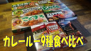 市販のカレールー9種類食べ比べ