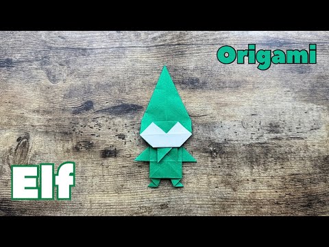 ORIGAMI LUCKY ELF EASY TUTORIAL | DIY NEW YEAR DECORATION ORIGAMI ELF CRAFT STEP BY STEP FOLDING