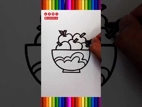 how to draw a fruit basket #fruit #drawing #trending #shorts