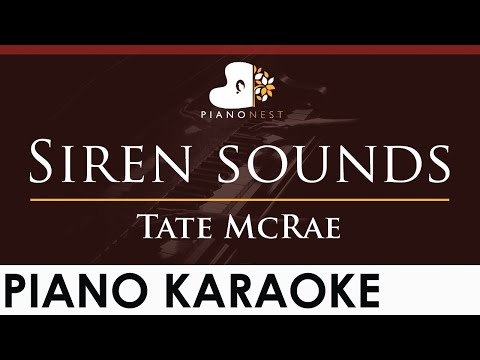 Tate McRae - Siren sounds - HIGHER Key (Piano Karaoke Instrumental)