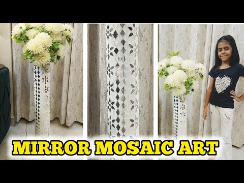 DIY Mirror Mosaic Flower Vase|Best out of Waste|DIY Flower Vase from PVC Pipe|PVC Pipe Craft ideas