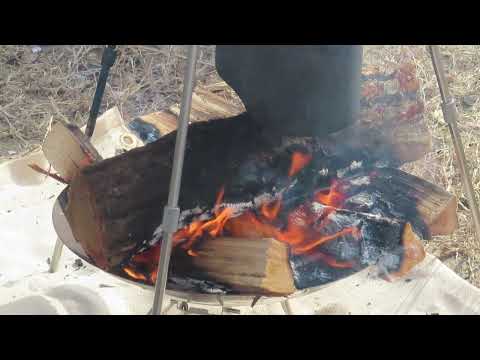 【4K】BonFire in Winter in prximity to a Hinuma Pond