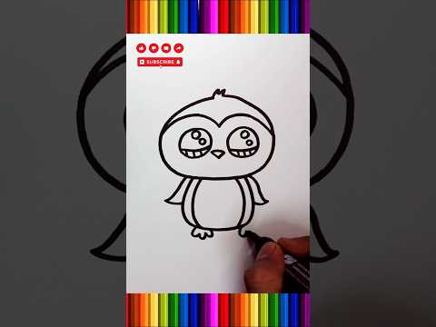 how to draw a cute kawaii penguin #drawing #shorts #art