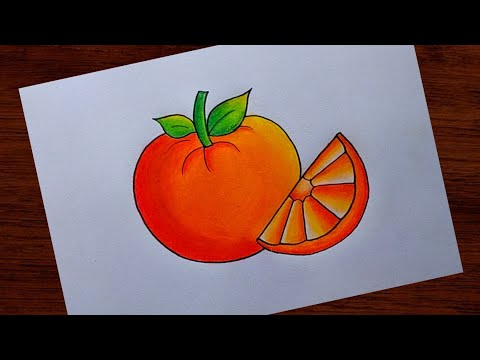 How to draw Orange🍊easy steps| Easy orange drawing 🍊🍊| Orange Fruits drawing