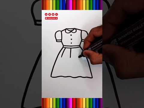 how to draw a frock #drawing #dress #trending #shorts