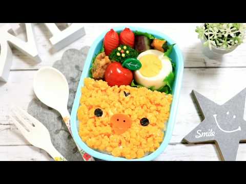 簡単！キイロイトリ の お弁当 【 キャラ弁 / 顔弁 / 卵そぼろ 】How to make Japanese Bento of Kiroytori