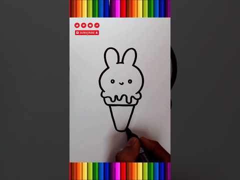 how to draw a bunny icecream #icecream #bunny #drawing #shorts