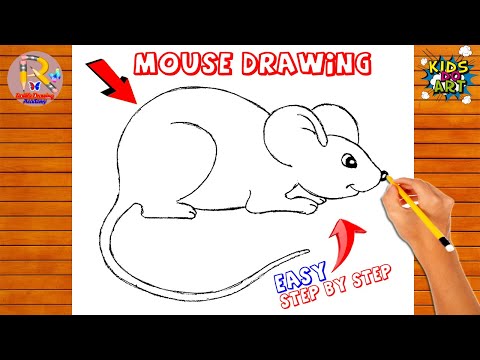 MOUSE DRAWING | How to draw a little Mouse easy and step by step | mouse drawing for kids | easy |